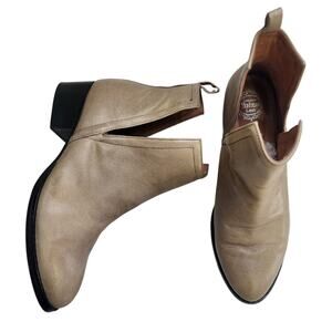 Jeffrey Campbell Womens Oriley Cutout Ankle Boots Size 8.5 Taupe Gray Leather